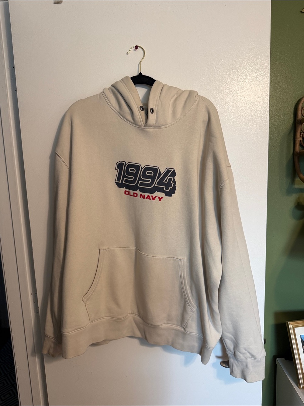 Old Navy Men's 1994 Graphic Hoodie - Cream
